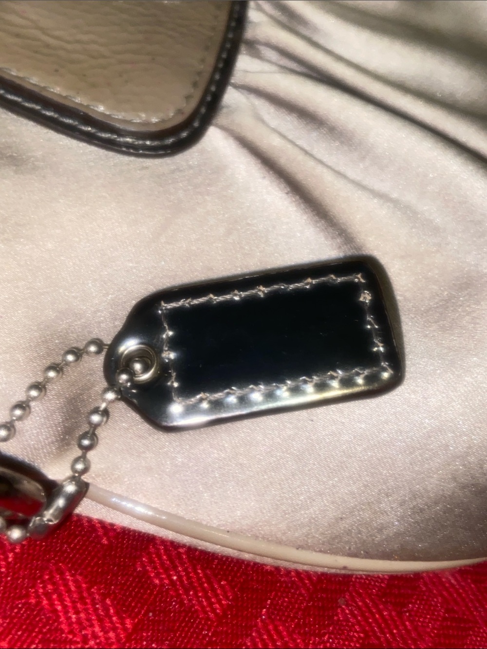 Coach Metallic Taupe Satin Wristlet with Gold Hardware - Picture 9 of 13